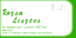 rozsa lisztes business card